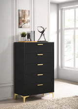 Chest - Kendall 5-drawer Chest Black and Gold