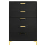 Chest - Kendall 5-drawer Chest Black and Gold