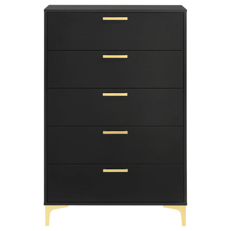 Chest - Kendall 5-drawer Chest Black and Gold