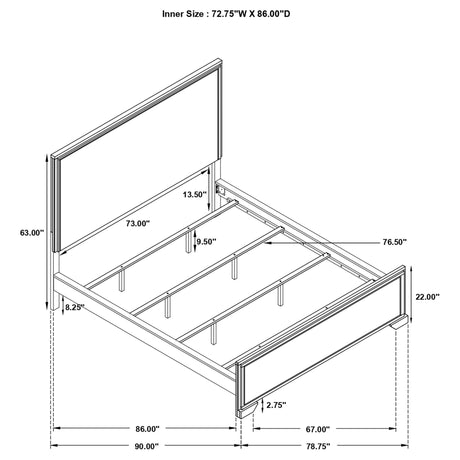 Baker Wood California King Panel Bed Light Taupe | Coaster - 224461KW - Home Elegance USA - 7