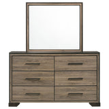 Baker 6 - drawer Dresser with Mirror Brown and Light Taupe | Coaster - 224463M - Home Elegance USA - 3