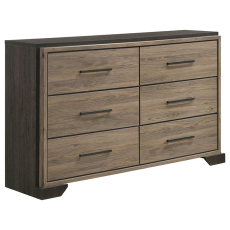 Baker 6 - drawer Dresser Brown and Light Taupe | Coaster - 224463 - Home Elegance USA - 1