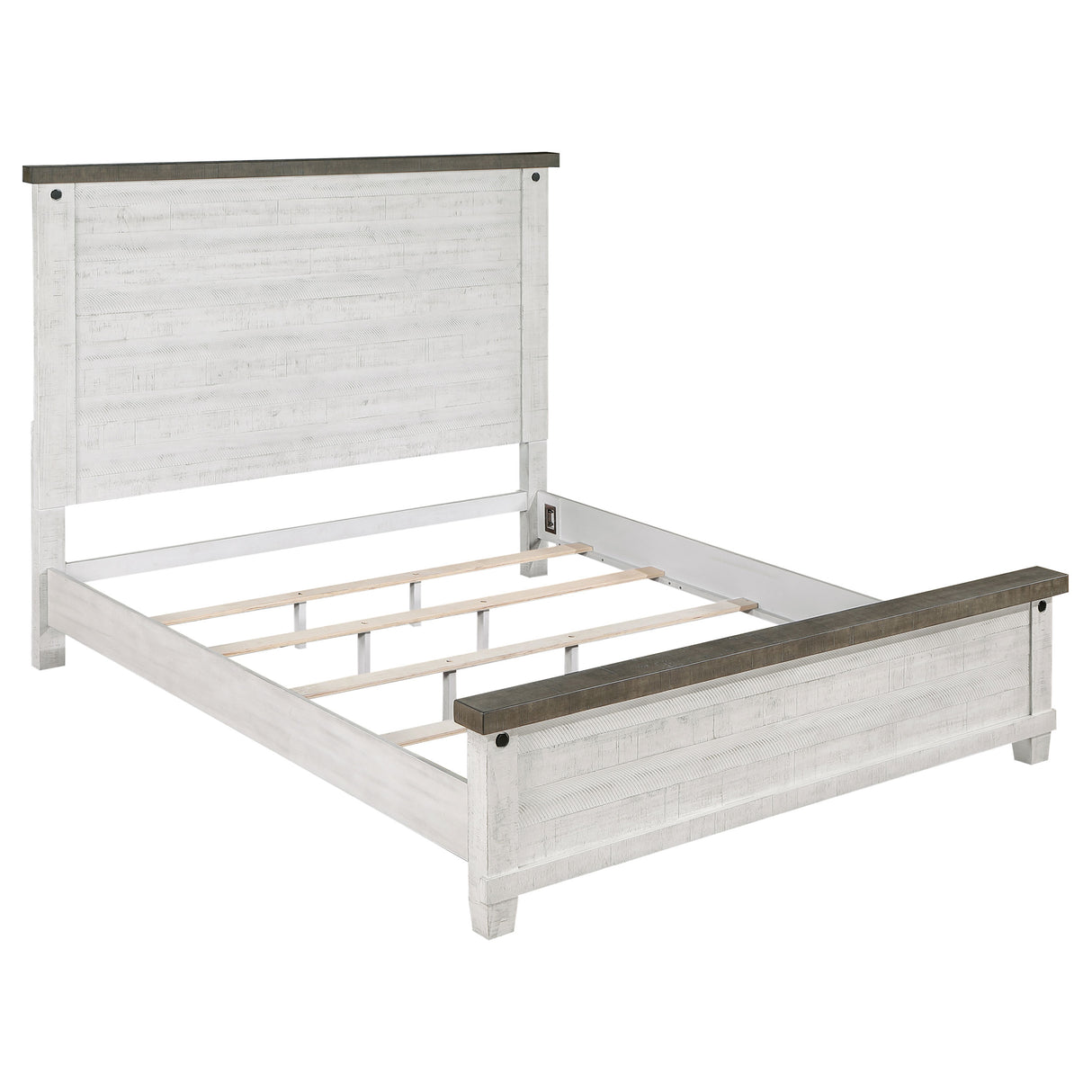 Eastern King Bed 4 Pc Set - Lilith 4-piece Eastern King Bedroom Set Distressed White