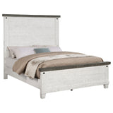 Eastern King Bed - Lilith Wood Eastern King Panel Bed Distressed White