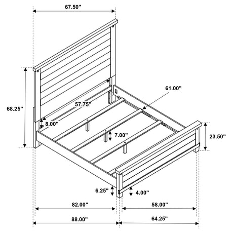 Queen Bed - Lilith Wood Queen Panel Bed Distressed White