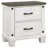 Nightstand - Lilith 2-drawer Nightstand Distressed Grey and White