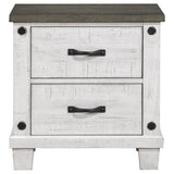 Nightstand - Lilith 2-drawer Nightstand Distressed Grey and White