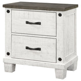 Nightstand - Lilith 2-drawer Nightstand Distressed Grey and White