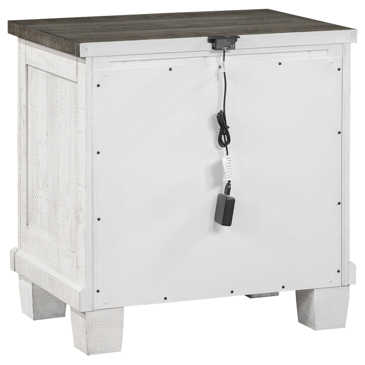 Nightstand - Lilith 2-drawer Nightstand Distressed Grey and White