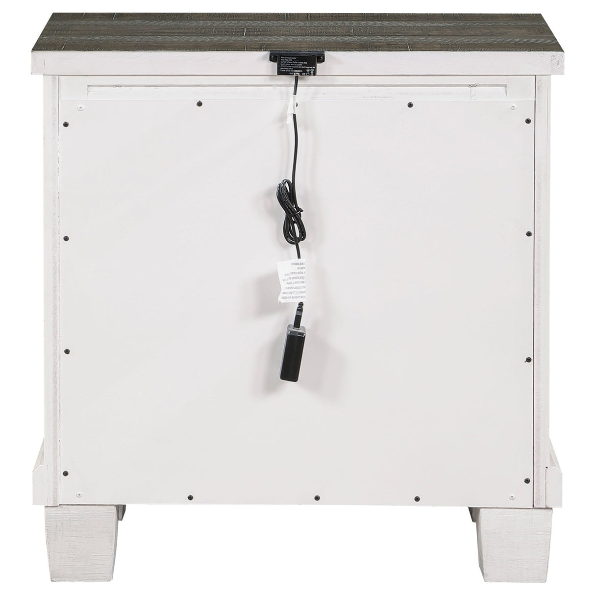 Nightstand - Lilith 2-drawer Nightstand Distressed Grey and White