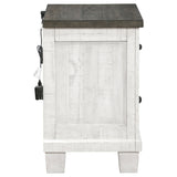 Nightstand - Lilith 2-drawer Nightstand Distressed Grey and White