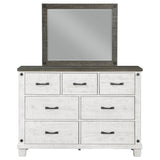 Dresser With Mirror - Lilith 7-drawer Dresser with Mirror Distressed Grey and White