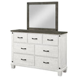 Dresser With Mirror - Lilith 7-drawer Dresser with Mirror Distressed Grey and White