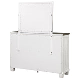 Dresser With Mirror - Lilith 7-drawer Dresser with Mirror Distressed Grey and White