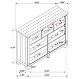 Dresser - Lilith 7-drawer Dresser Distressed Grey and White