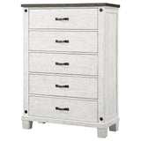 Chest - Lilith 5-drawer Chest Distressed Grey and White