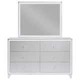 Dresser With Mirror - Larue 6-drawer Dresser with Mirror Silver