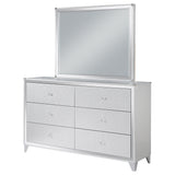 Dresser With Mirror - Larue 6-drawer Dresser with Mirror Silver