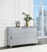 Dresser - Larue 6-drawer Dresser Silver