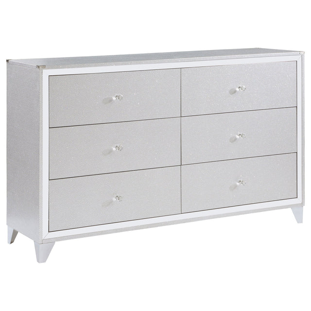 Dresser - Larue 6-drawer Dresser Silver