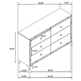 Dresser - Larue 6-drawer Dresser Silver