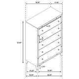 Chest - Larue 5-drawer Chest Silver