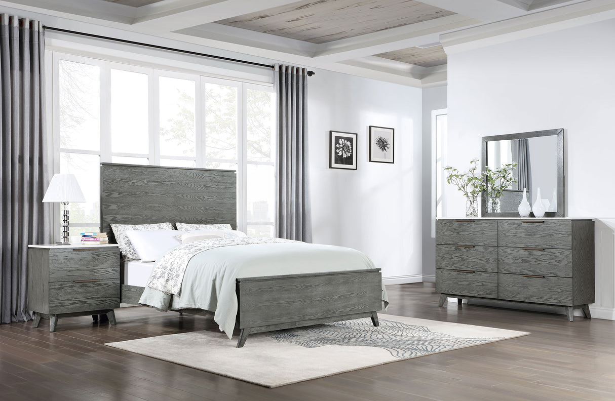 Eastern King Bed 4 Pc Set - Nathan 4-piece Eastern King Bedroom Set Grey