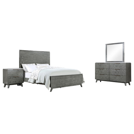 Eastern King Bed 4 Pc Set - Nathan 4-piece Eastern King Bedroom Set Grey