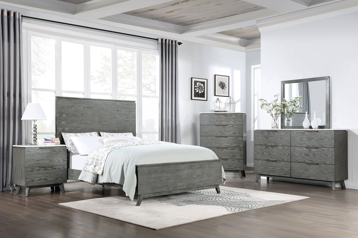 California King Bed 5 Pc Set - Nathan 5-piece California King Bedroom Set Grey