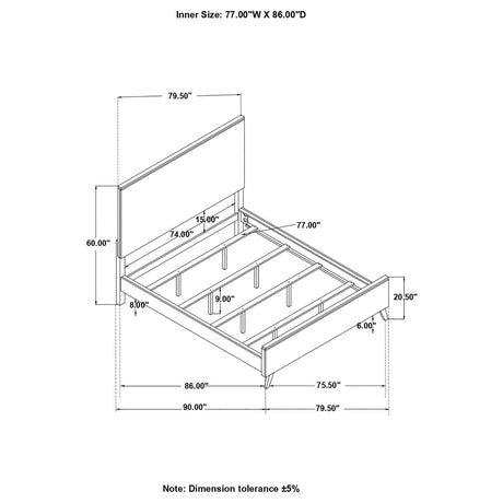 California King Bed - Nathan Wood California King Panel Bed Grey