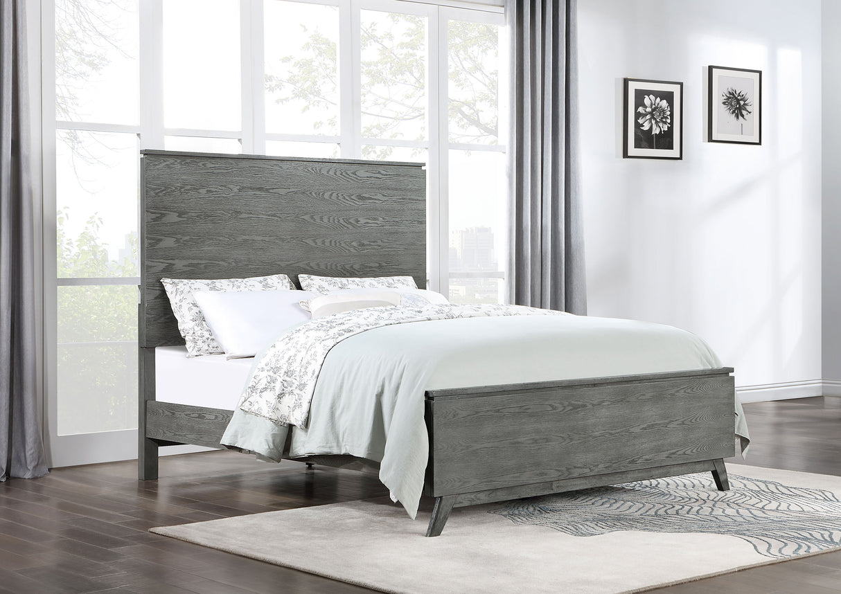 Queen Bed - Nathan Wood Queen Panel Bed Grey