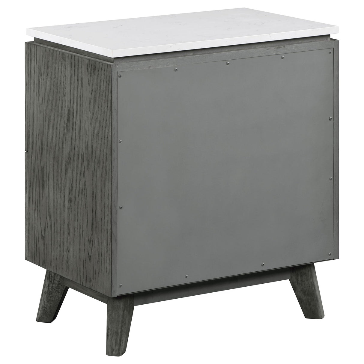 Nightstand - Nathan 2-drawer Nightstand with USB Port White Marble and Grey