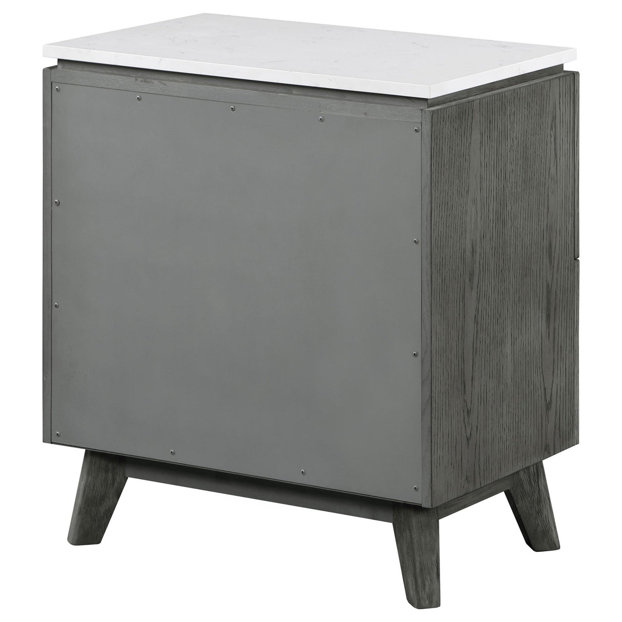 Nightstand - Nathan 2-drawer Nightstand with USB Port White Marble and Grey