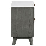 Nightstand - Nathan 2-drawer Nightstand with USB Port White Marble and Grey