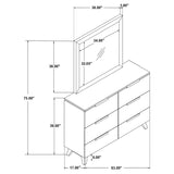 Dresser With Mirror - Nathan 6-drawer Dresser with Mirror White Marble and Grey