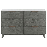 Dresser - Nathan 6-drawer Dresser White Marble and Grey