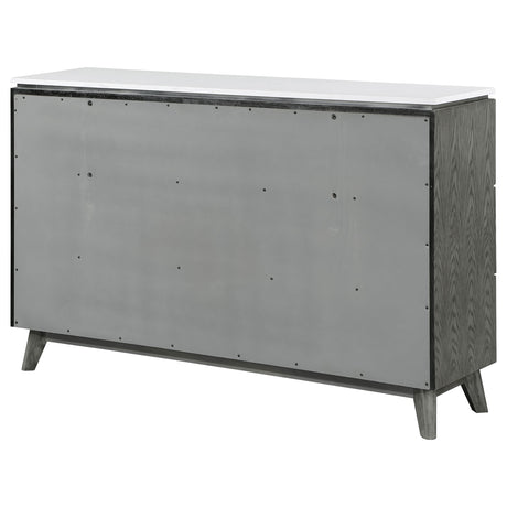 Dresser - Nathan 6-drawer Dresser White Marble and Grey