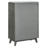 Chest - Nathan 5-drawer Chest White Marble and Grey