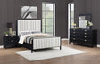 Brookmead 4-piece Upholstered Eastern King Bedroom Set Black - sold by Home Elegance USA