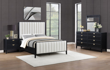 Brookmead 4-piece Upholstered Eastern King Bedroom Set Black - sold by Home Elegance USA