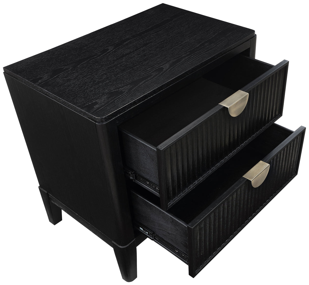 Brookmead 4‑Piece Queen Bedroom Set in Black with Ivory Upholstery & Gold Accents | Coaster - sold by Home Elegance USA