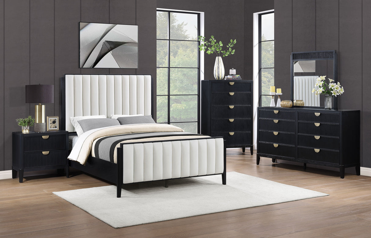 Brookmead 5-piece Upholstered Queen Bedroom Set Black - sold by Home Elegance USA