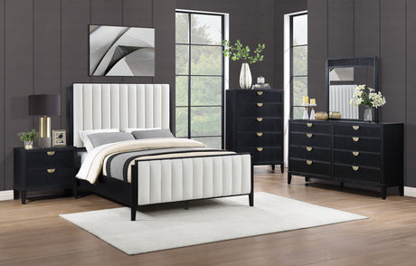 Brookmead 5-piece Upholstered Queen Bedroom Set Black - sold by Home Elegance USA