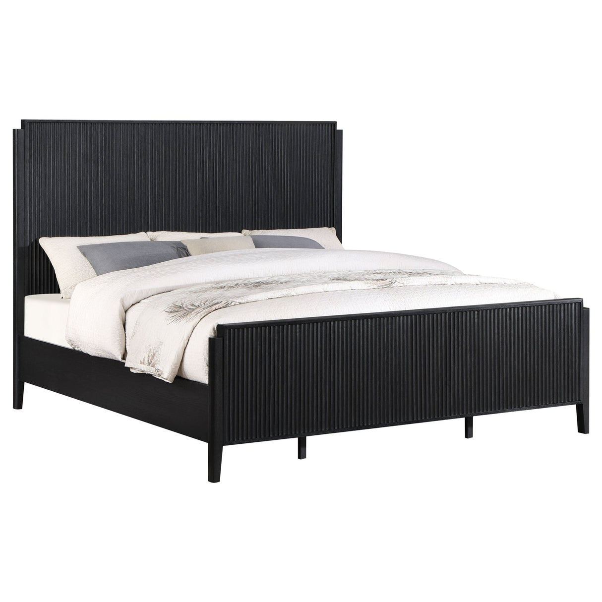 Brookmead Wood Eastern King Panel Bed Black | Coaster - 224711KE - Home Elegance USA - 3