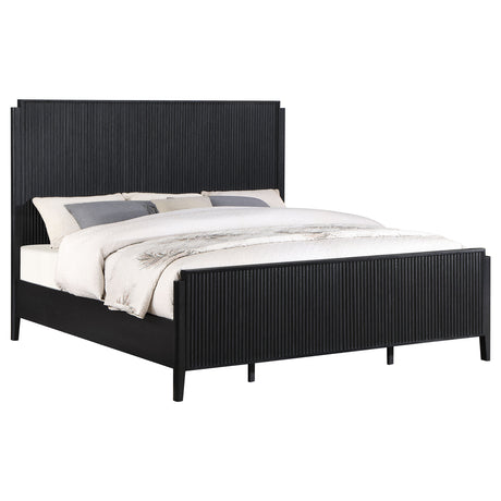 Eastern King Bed  - Brookmead Wood Eastern King Panel Bed Black