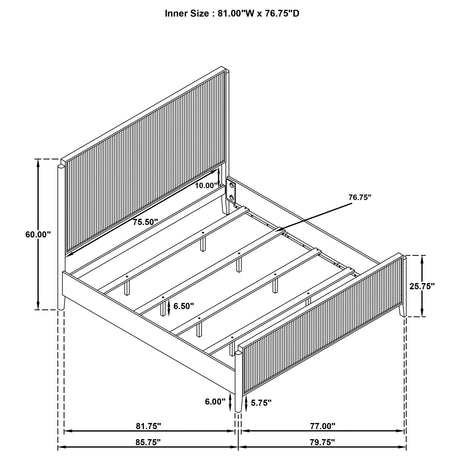 Eastern King Bed  - Brookmead Wood Eastern King Panel Bed Black