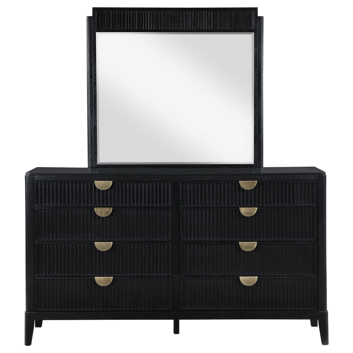 Brookmead 8 - drawer Bedroom Dresser with Mirror Black | Coaster | Home Elegance USA