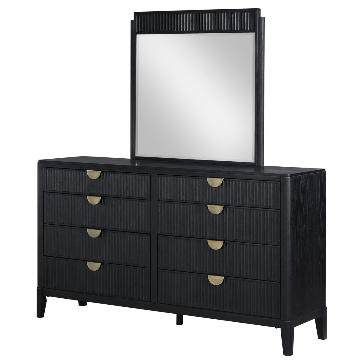 Brookmead 8 - drawer Bedroom Dresser with Mirror Black | Coaster | Home Elegance USA