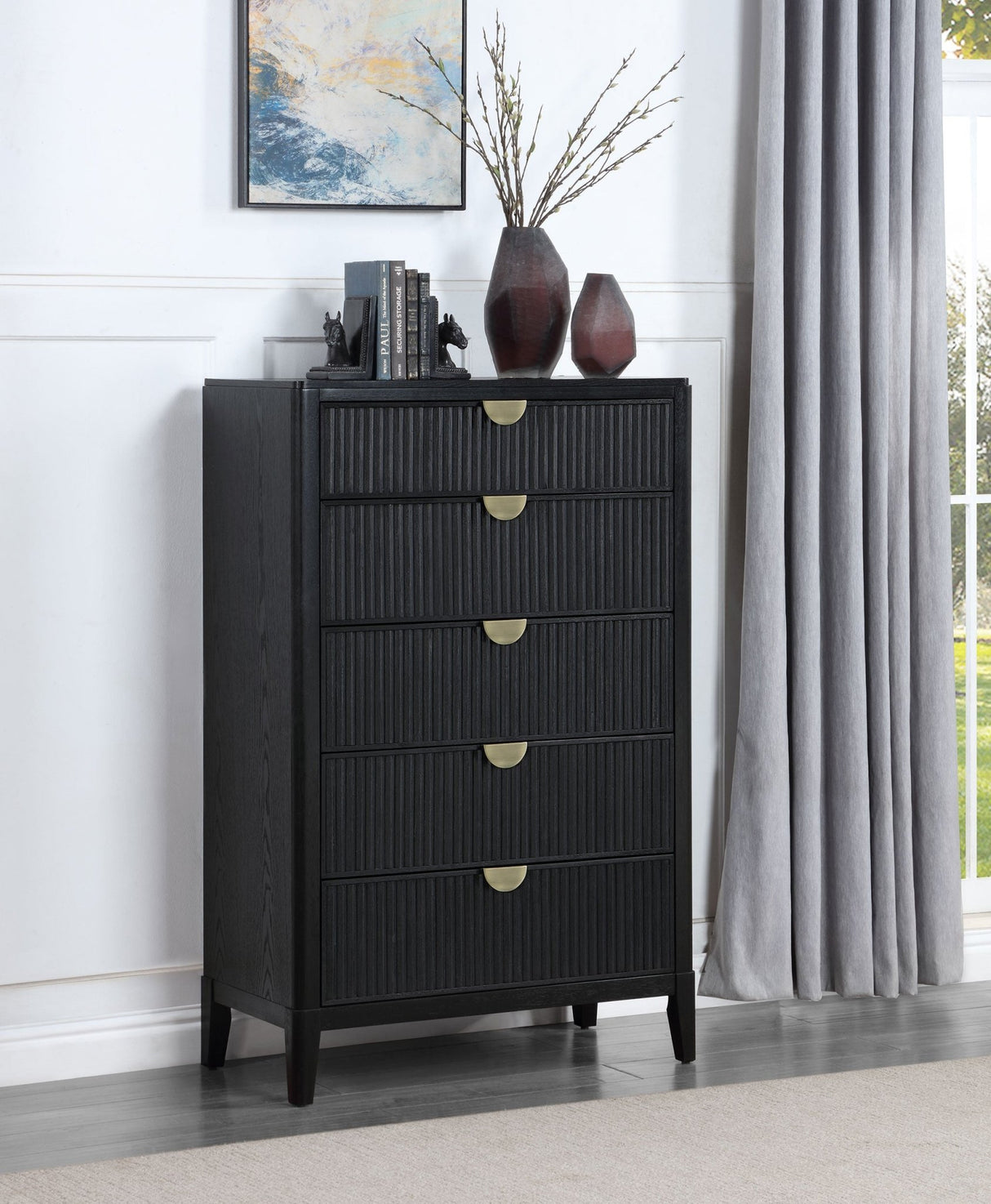 Brookmead 5 - drawer Bedroom Chest Black | Coaster - 224715 - Home Elegance USA - 2