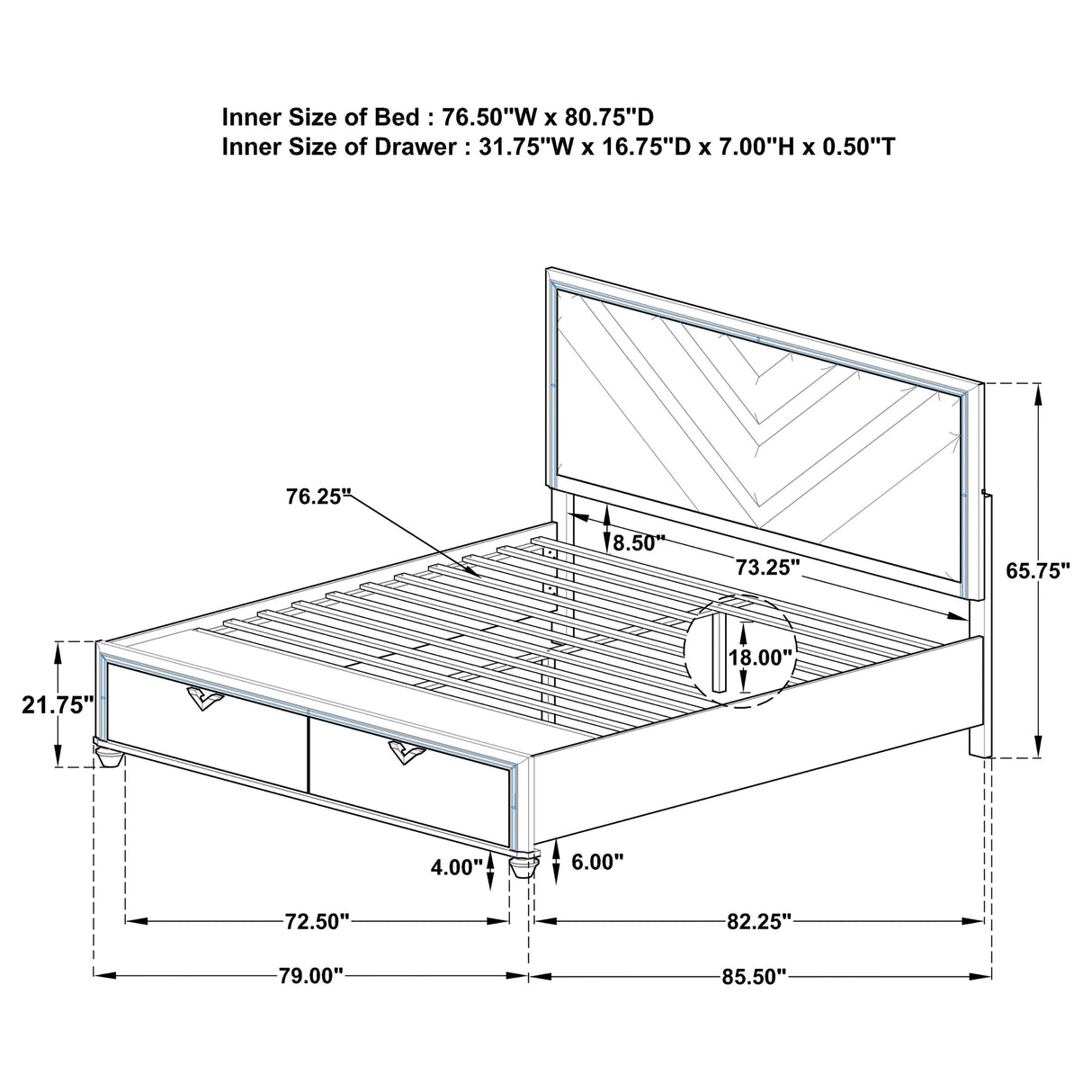 E. King Storage Bed 4 Pc Set - Veronica 4-piece Eastern King Bedroom Set Light Silver